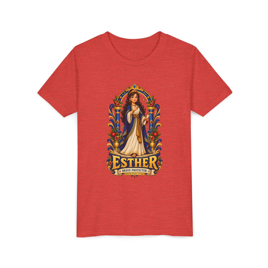 Youth Tee — "Esther" Illustrated Biblical Princess Graphic Shirt