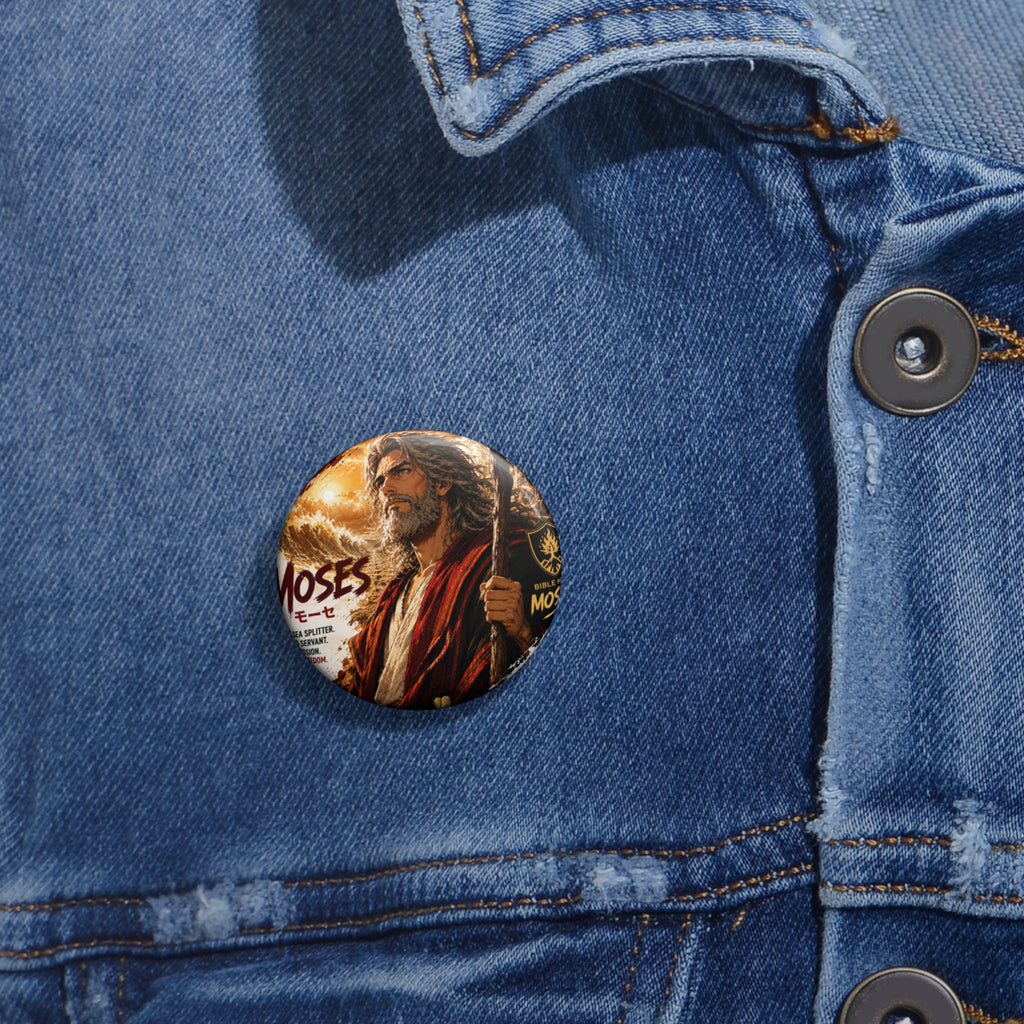 Moses Bible Movie Pin Button — Religious Faith Lapel Badge