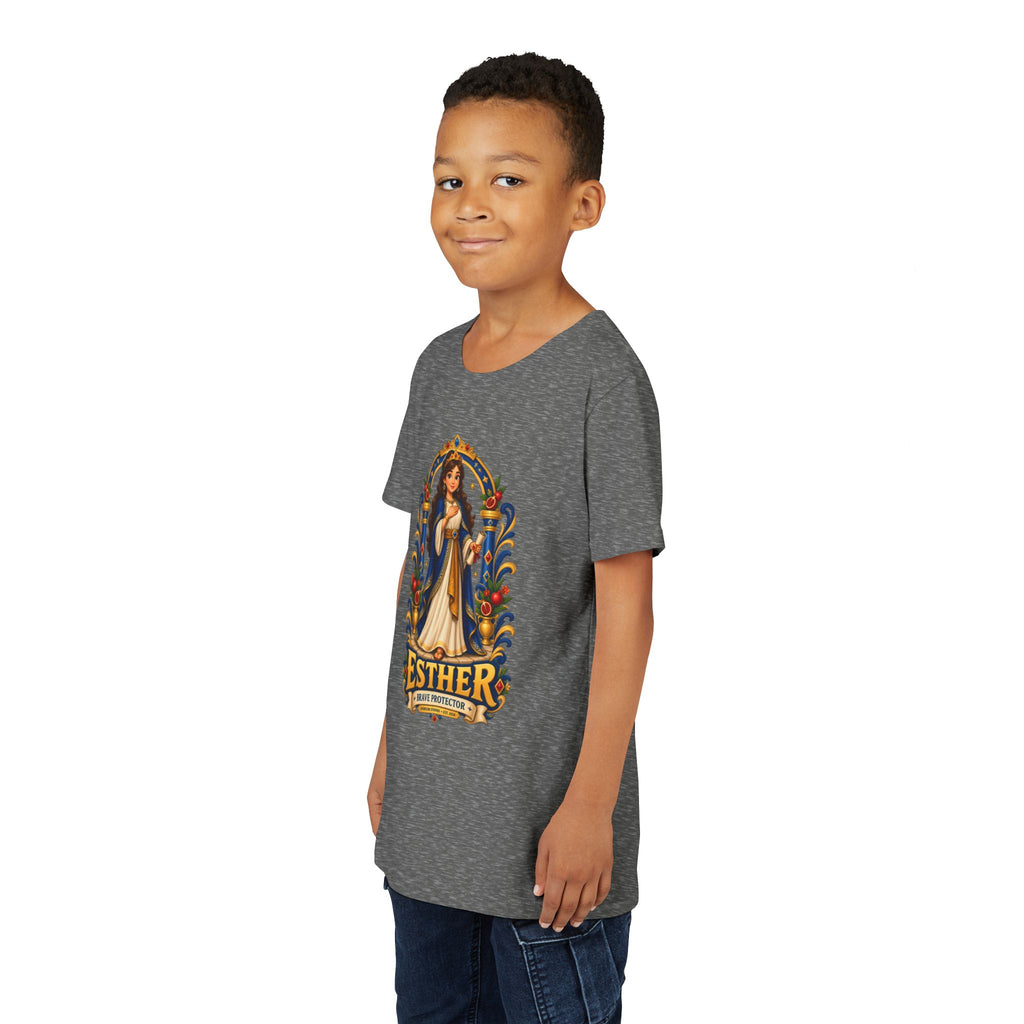 Youth Tee — "Esther" Illustrated Biblical Princess Graphic Shirt