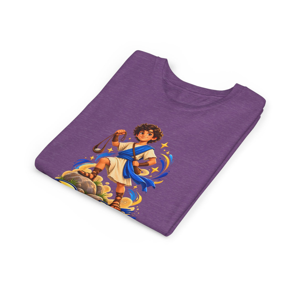 Youth Tee — “David” Biblical Kids Shirt (Courageous Little Hero)