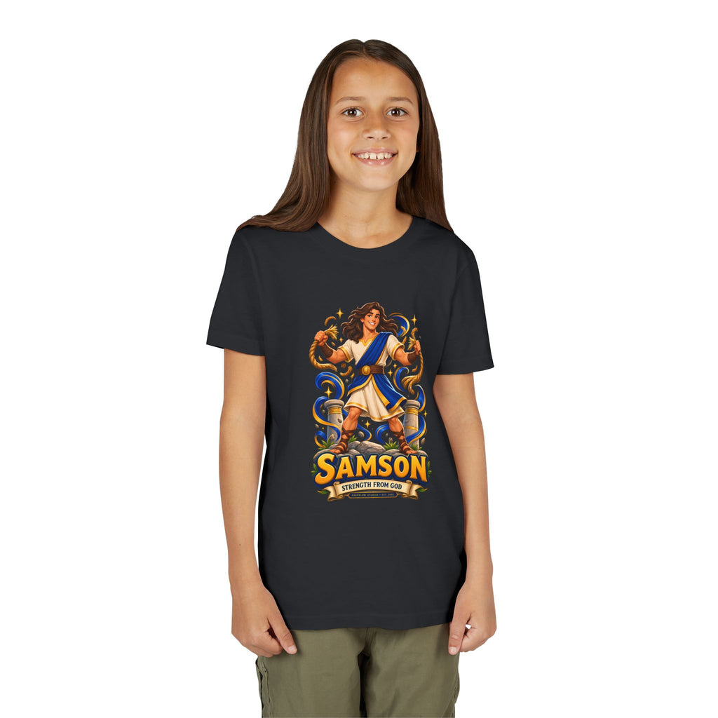 Samson Youth Tee — Biblical Hero Graphic Shirt