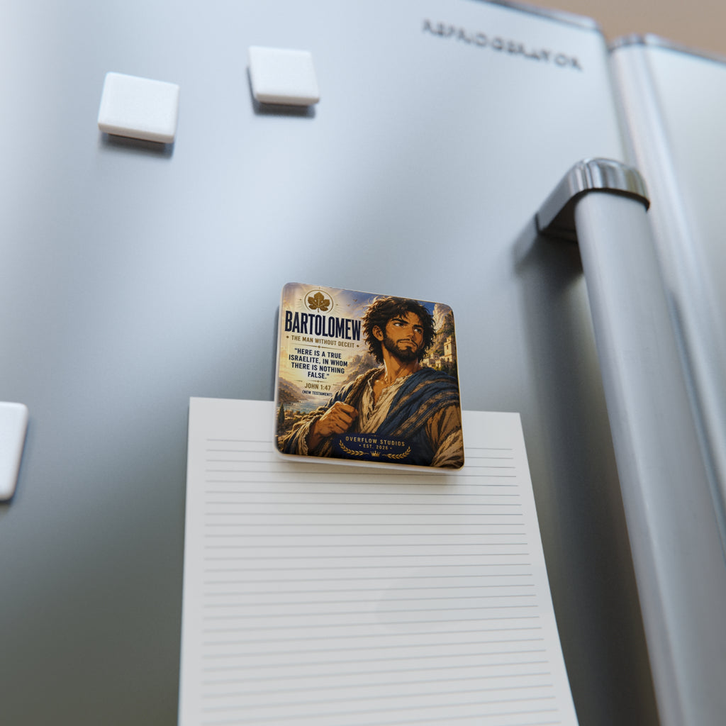 Bartholomew Porcelain Magnet — Biblical John 1:47 Artwork Square Magnet