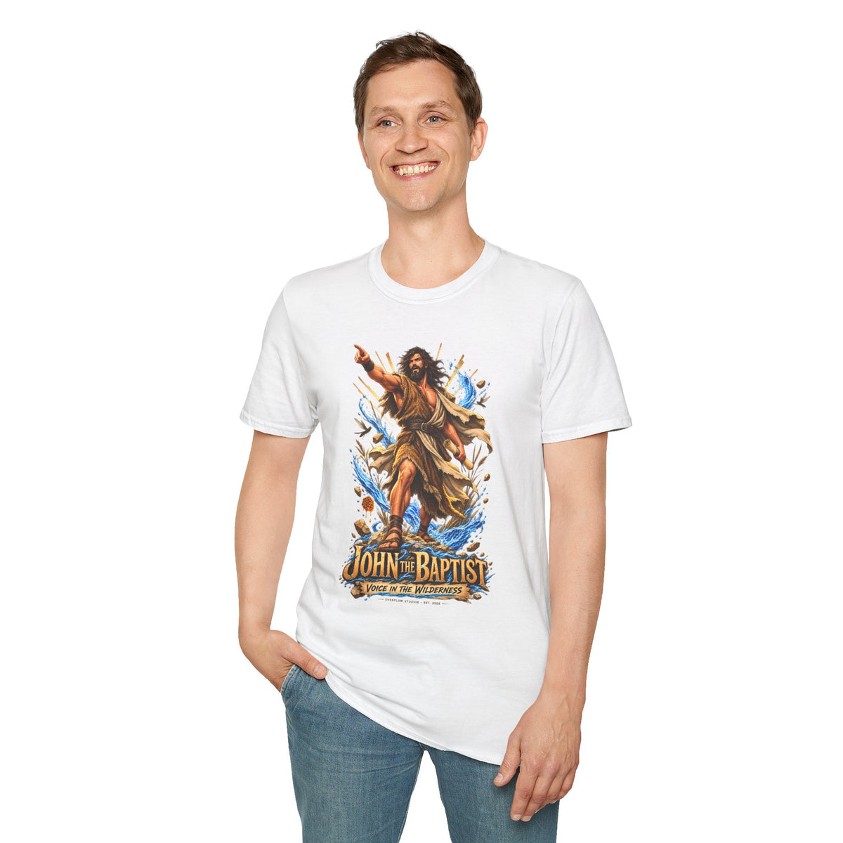 Saint John the Baptist Graphic T-Shirt — Vintage Religious Illustration Tee