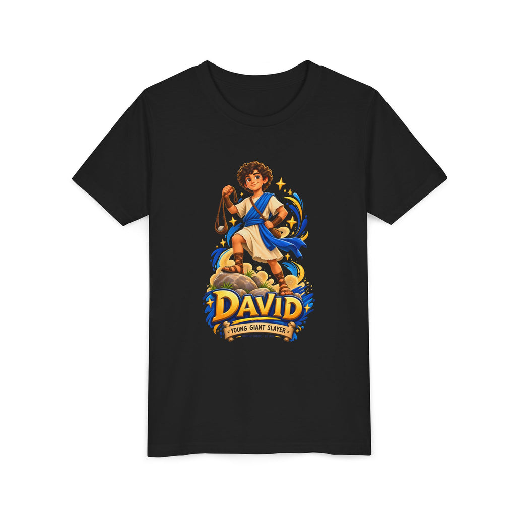 Youth Tee — “David” Biblical Kids Shirt (Courageous Little Hero)