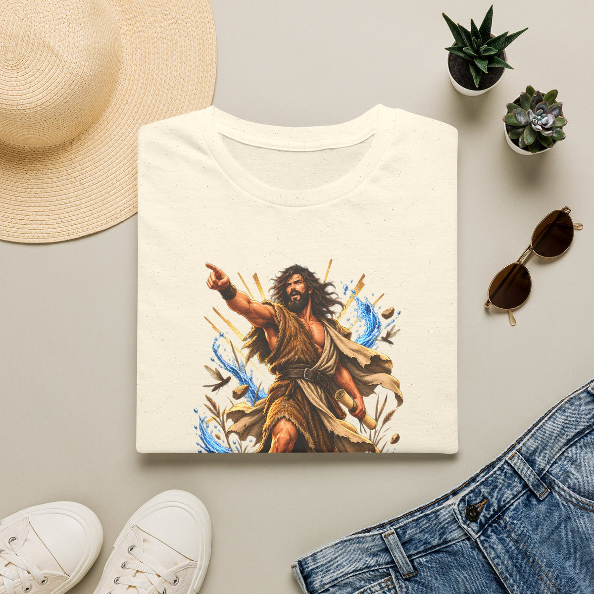 Saint John the Baptist Graphic T-Shirt — Vintage Religious Illustration Tee