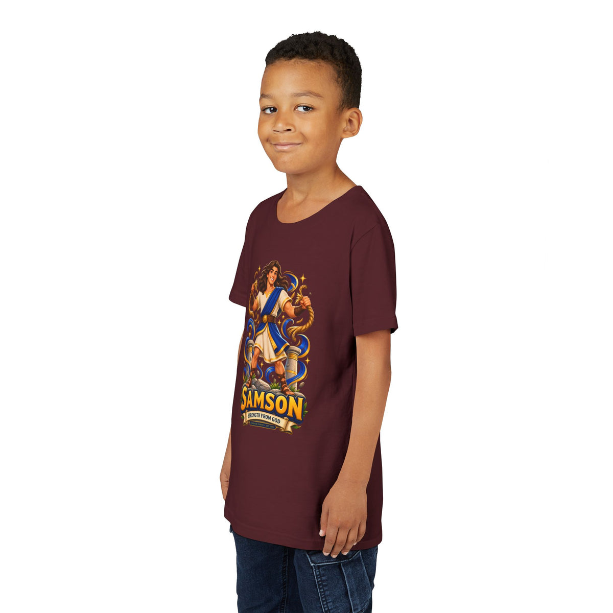 Samson Youth Tee — Biblical Hero Graphic Shirt
