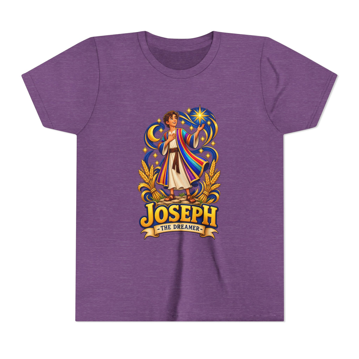 Joseph the Dreamer Youth T‑Shirt — Colorful Biblical Coat Design