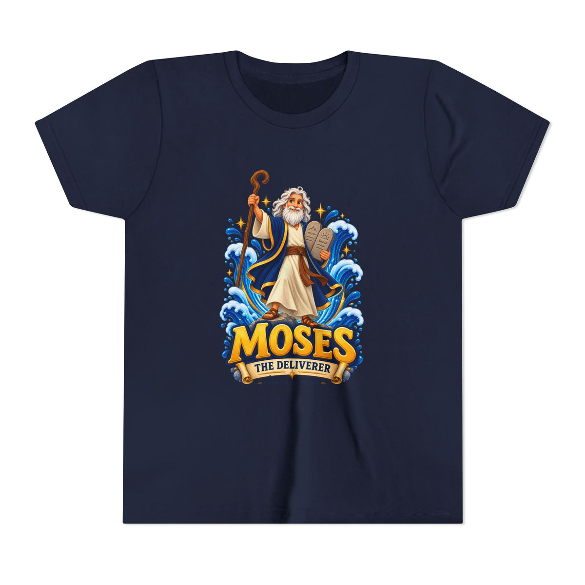 Youth Tee — "Moses The Deliverer" Kids Christian T-Shirt