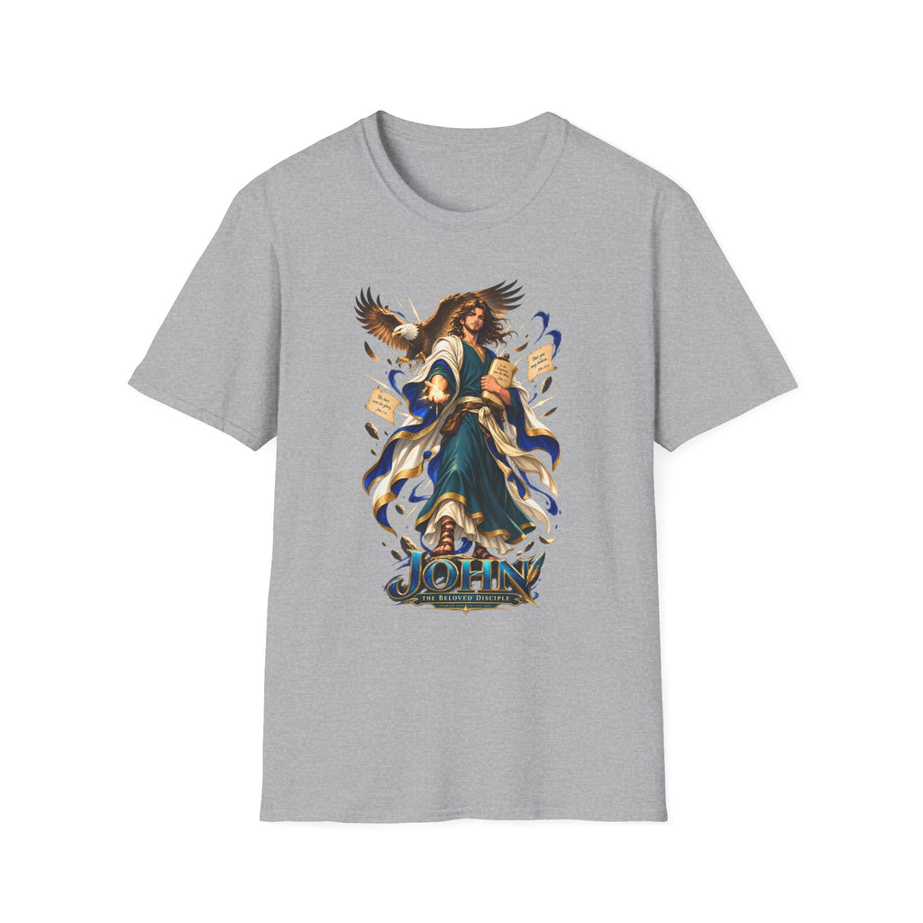 John T-Shirt — Inspirational Archangel Design with Eagle & Scrolls