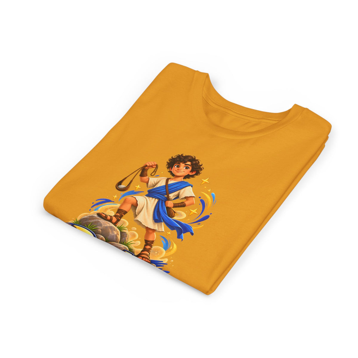 Youth Tee — “David” Biblical Kids Shirt (Courageous Little Hero)