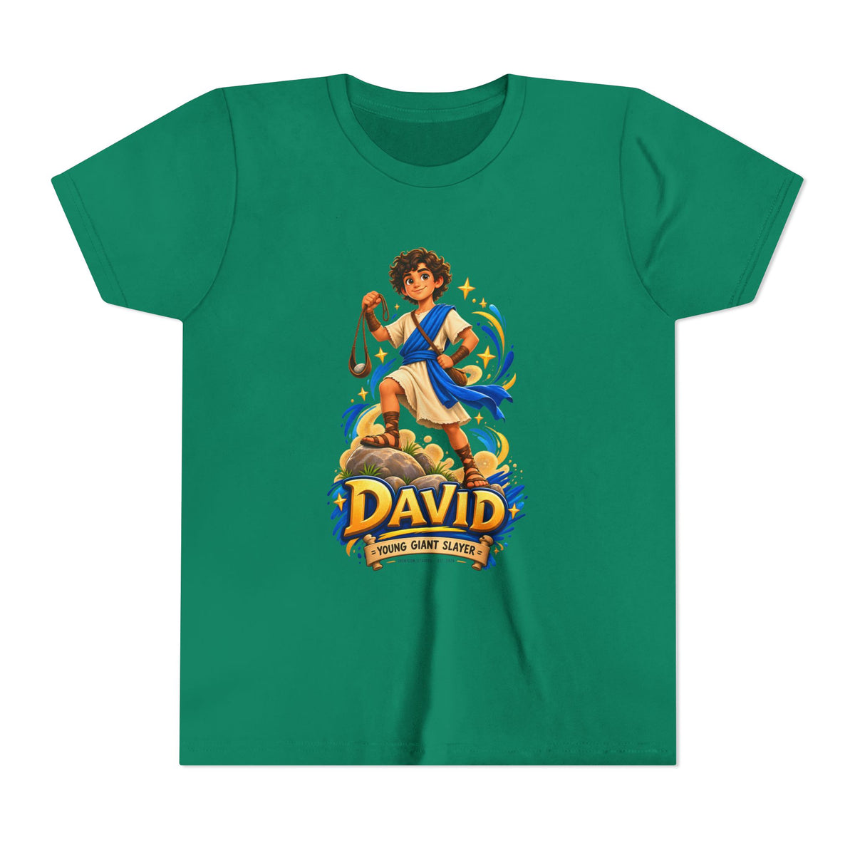 Youth Tee — “David” Biblical Kids Shirt (Courageous Little Hero)
