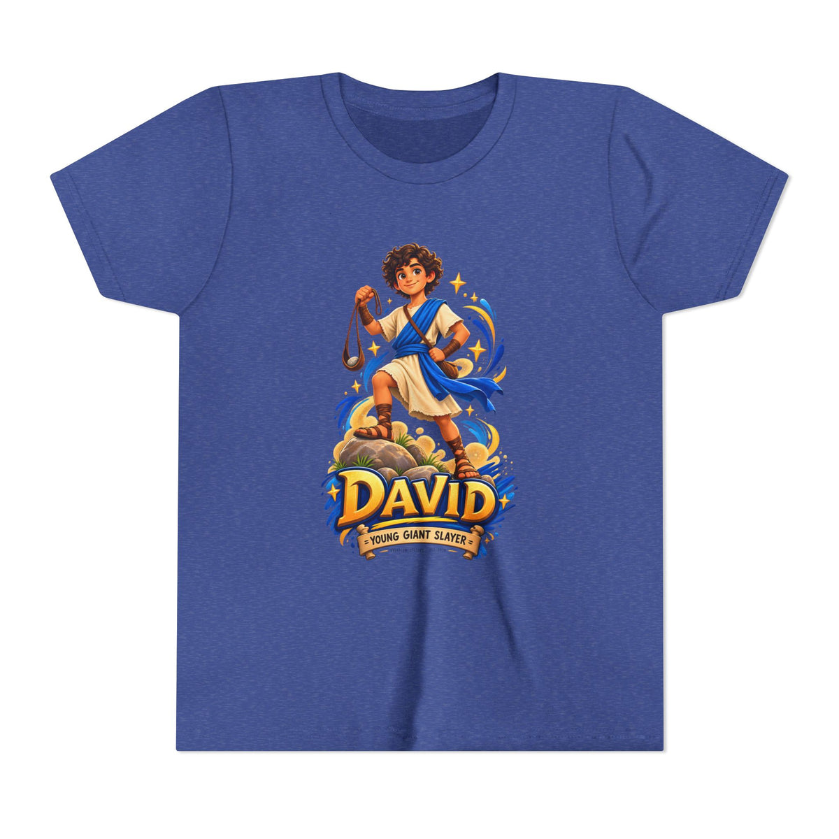 Youth Tee — “David” Biblical Kids Shirt (Courageous Little Hero)