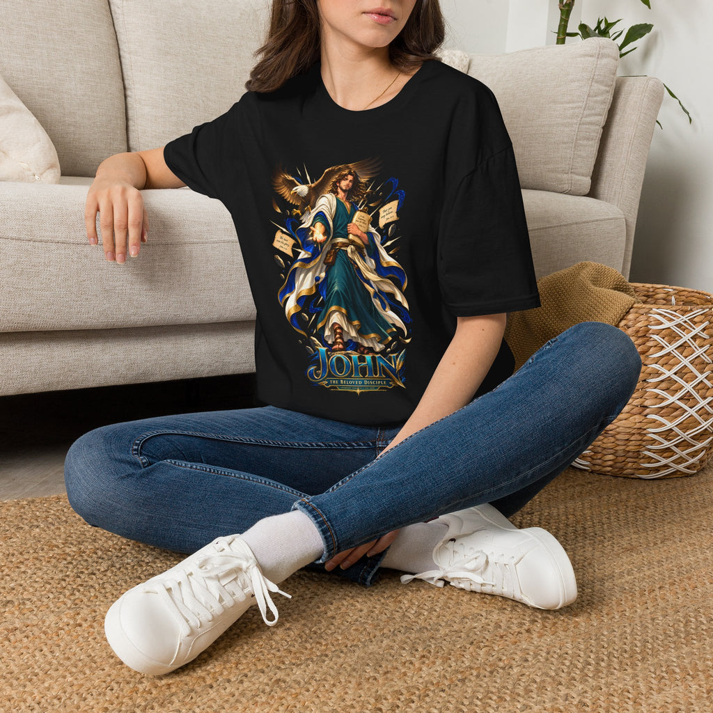 John T-Shirt — Inspirational Archangel Design with Eagle & Scrolls