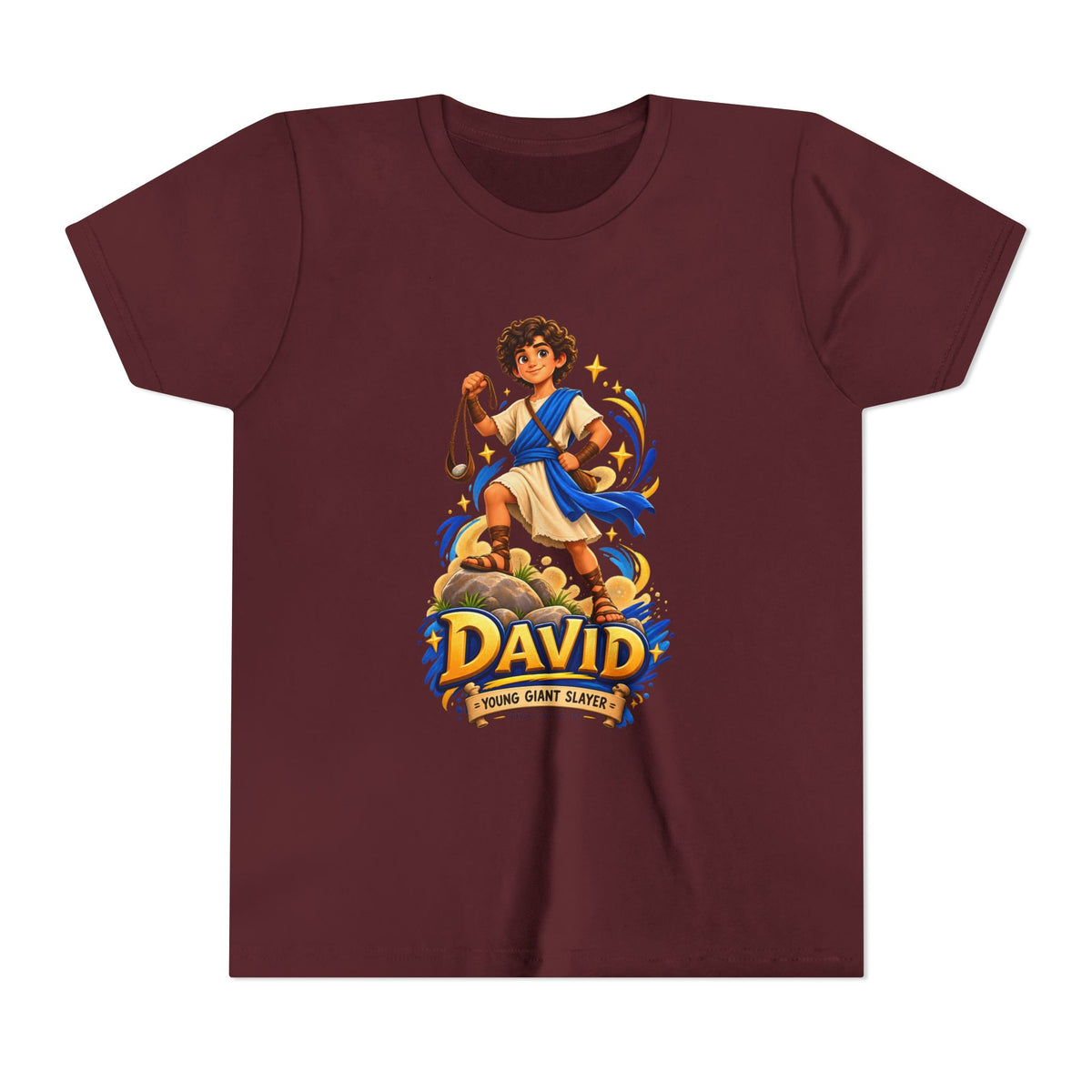 Youth Tee — “David” Biblical Kids Shirt (Courageous Little Hero)