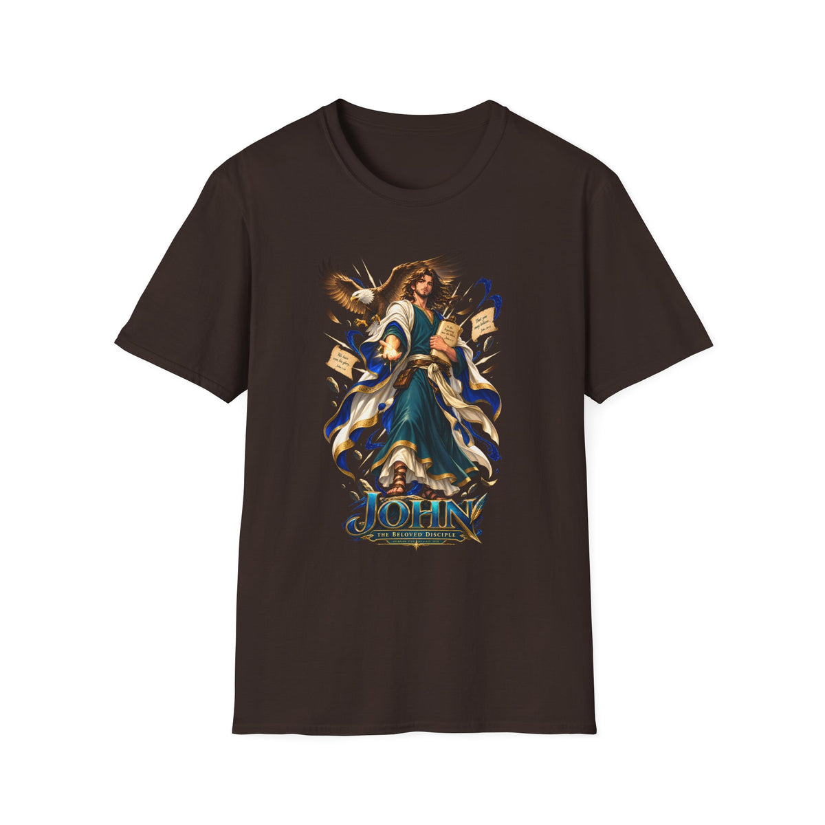John T-Shirt — Inspirational Archangel Design with Eagle & Scrolls