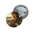 Joshua Anime-Style Round Pin Button — Biblical Hero Portrait Badge