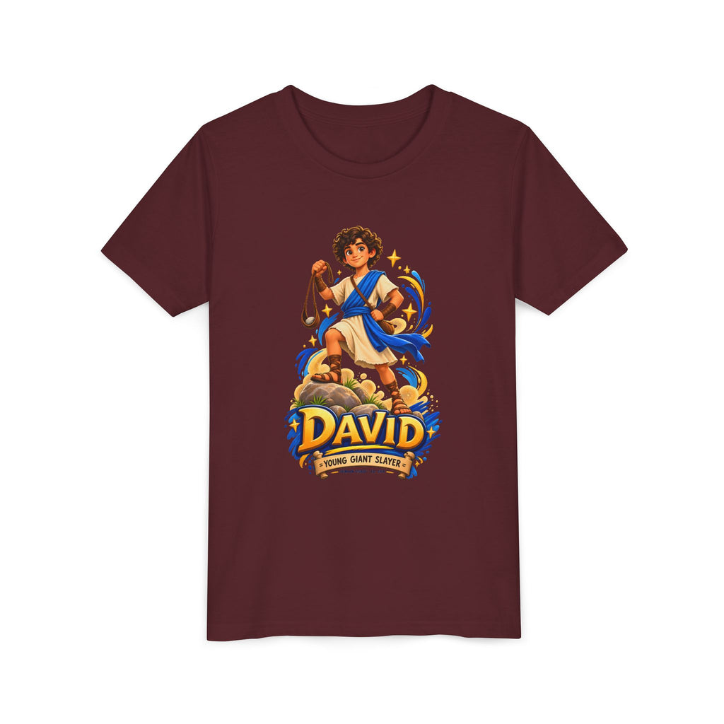 Youth Tee — “David” Biblical Kids Shirt (Courageous Little Hero)