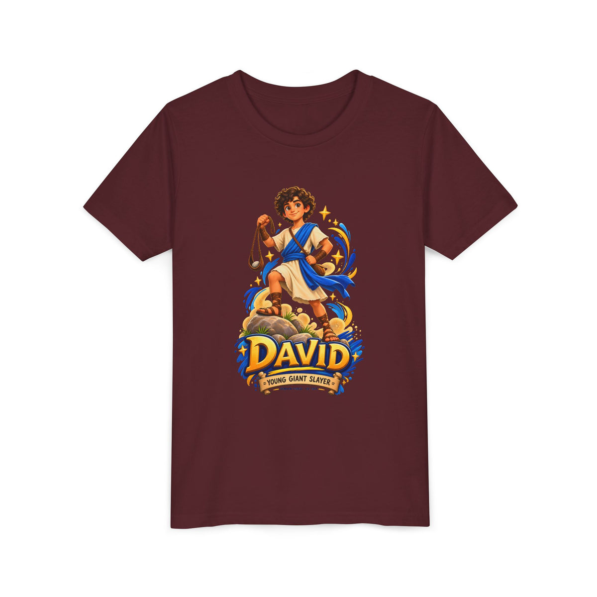 Youth Tee — “David” Biblical Kids Shirt (Courageous Little Hero)