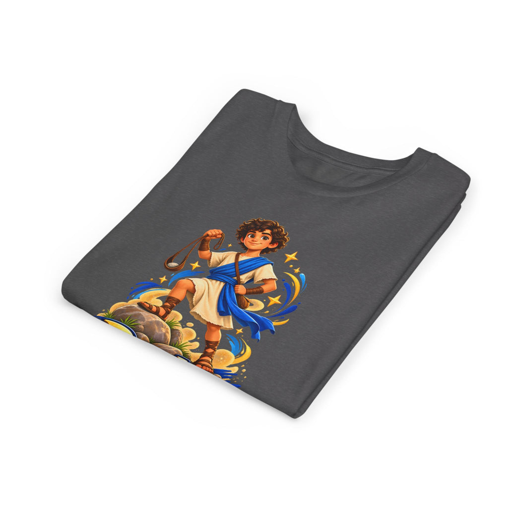 Youth Tee — “David” Biblical Kids Shirt (Courageous Little Hero)