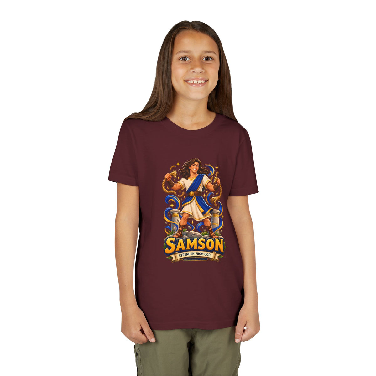 Samson Youth Tee — Biblical Hero Graphic Shirt