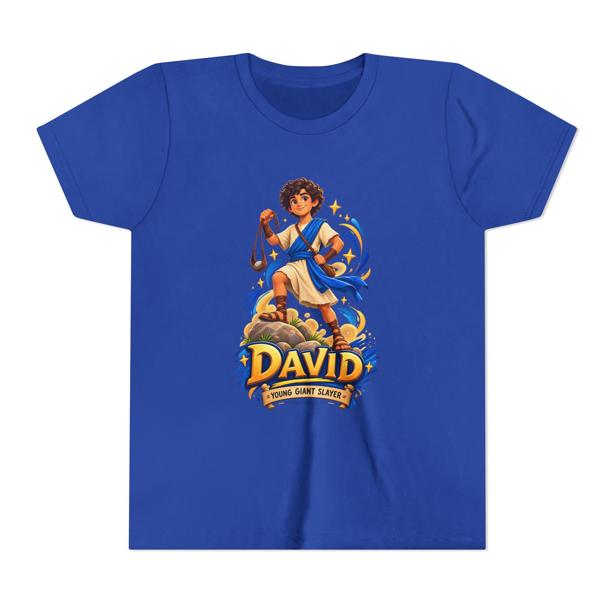 Youth Tee — “David” Biblical Kids Shirt (Courageous Little Hero)