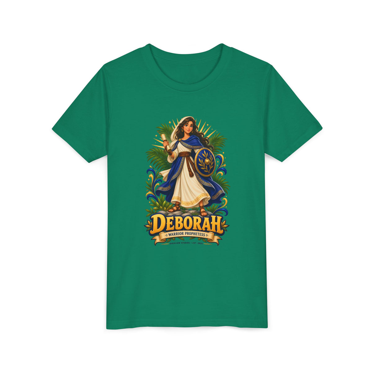 Deborah Biblical Heroine Youth Tee — "Deborah" Illustrated Name Shirt