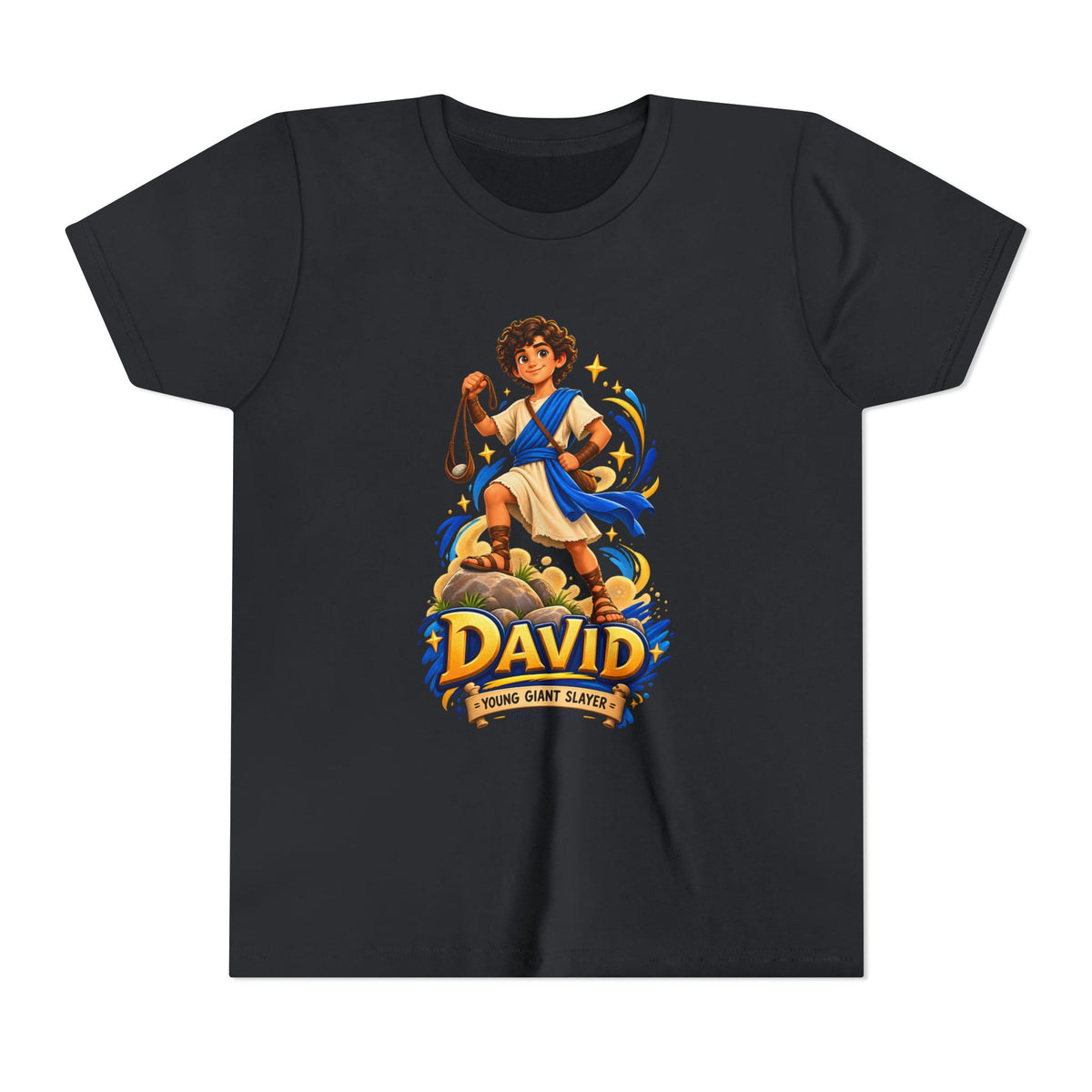 Youth Tee — “David” Biblical Kids Shirt (Courageous Little Hero)