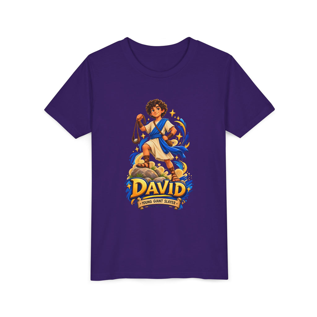 Youth Tee — “David” Biblical Kids Shirt (Courageous Little Hero)