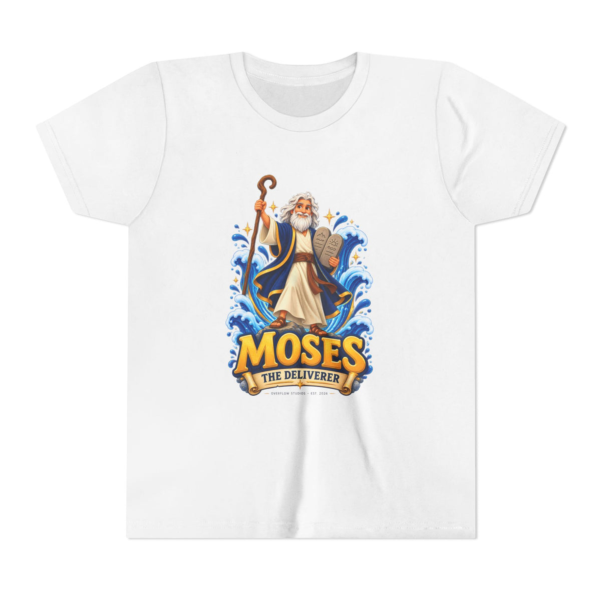 Youth Tee — "Moses The Deliverer" Kids Christian T-Shirt