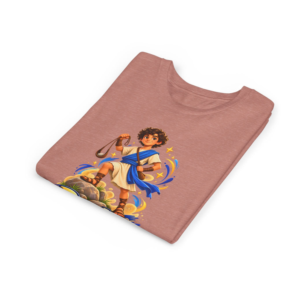 Youth Tee — “David” Biblical Kids Shirt (Courageous Little Hero)