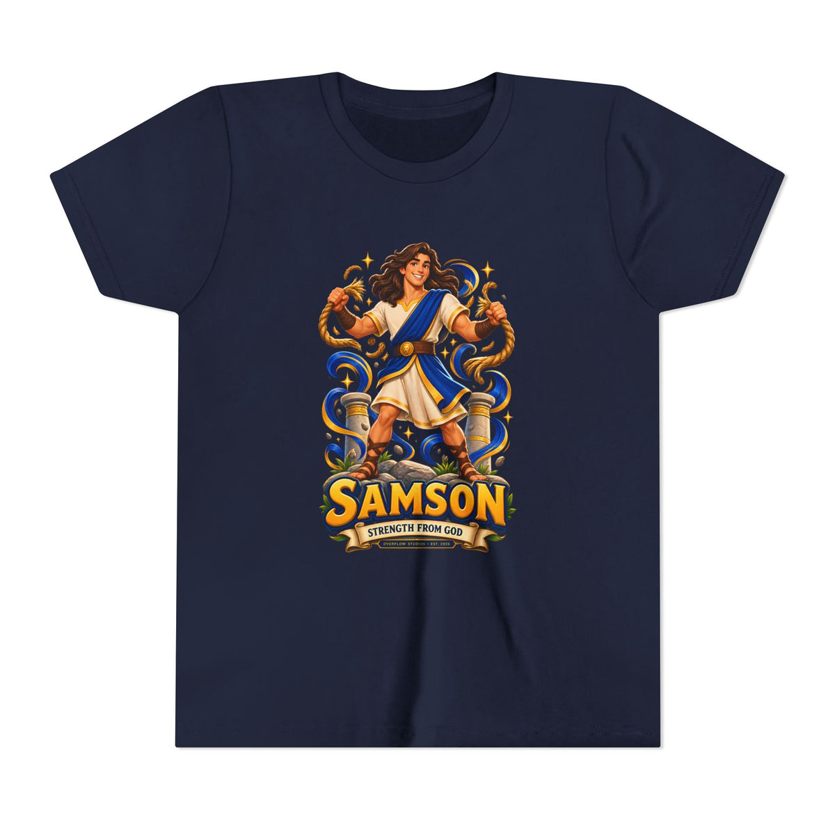 Samson Youth Tee — Biblical Hero Graphic Shirt