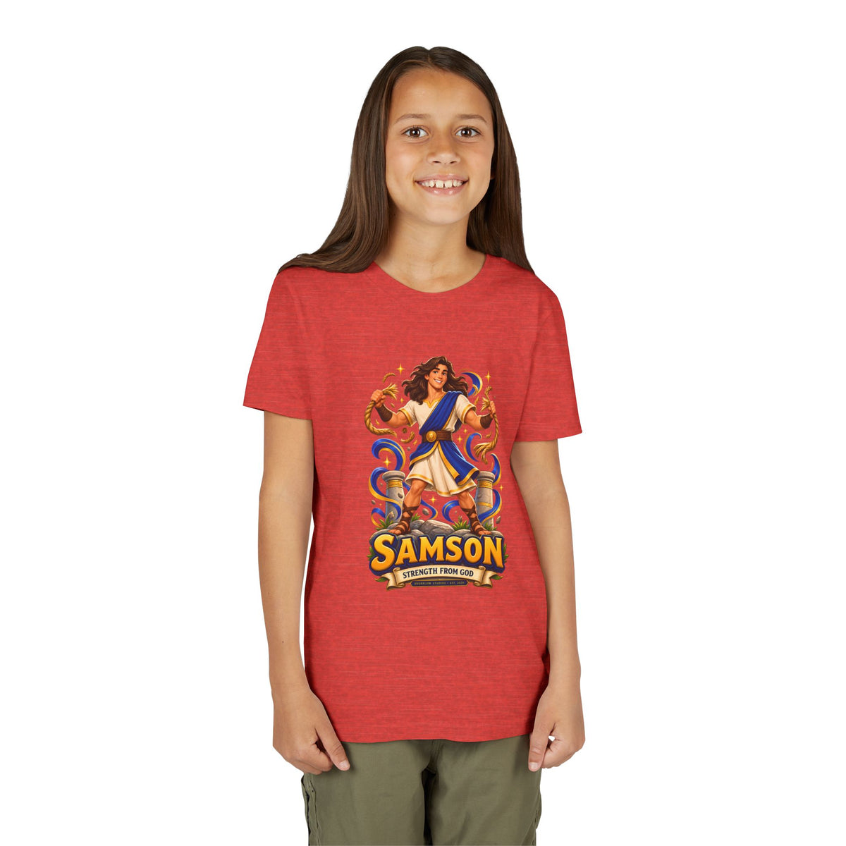 Samson Youth Tee — Biblical Hero Graphic Shirt