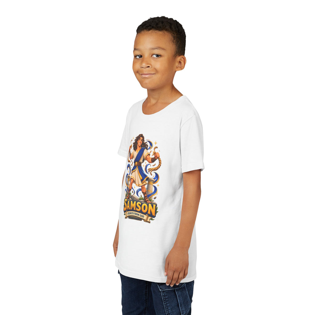 Samson Youth Tee — Biblical Hero Graphic Shirt