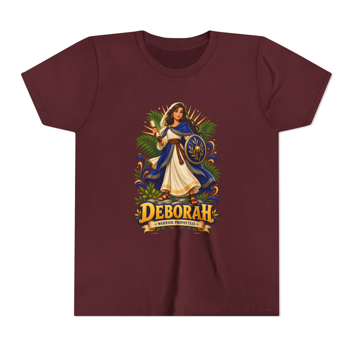 Deborah Biblical Heroine Youth Tee — "Deborah" Illustrated Name Shirt