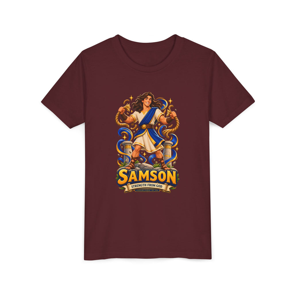 Samson Youth Tee — Biblical Hero Graphic Shirt