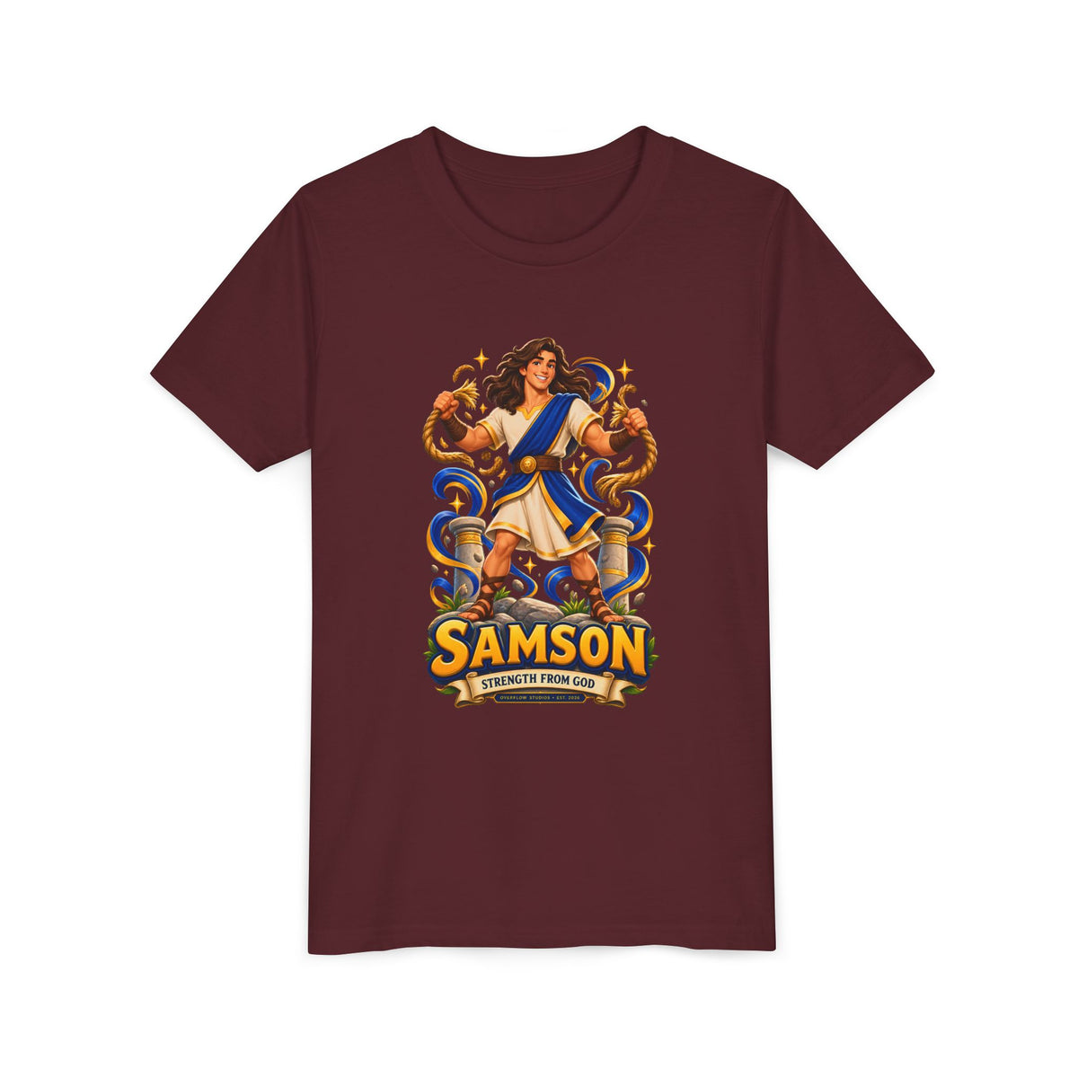 Samson Youth Tee — Biblical Hero Graphic Shirt