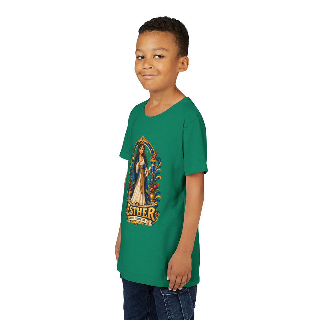 Youth Tee — "Esther" Illustrated Biblical Princess Graphic Shirt