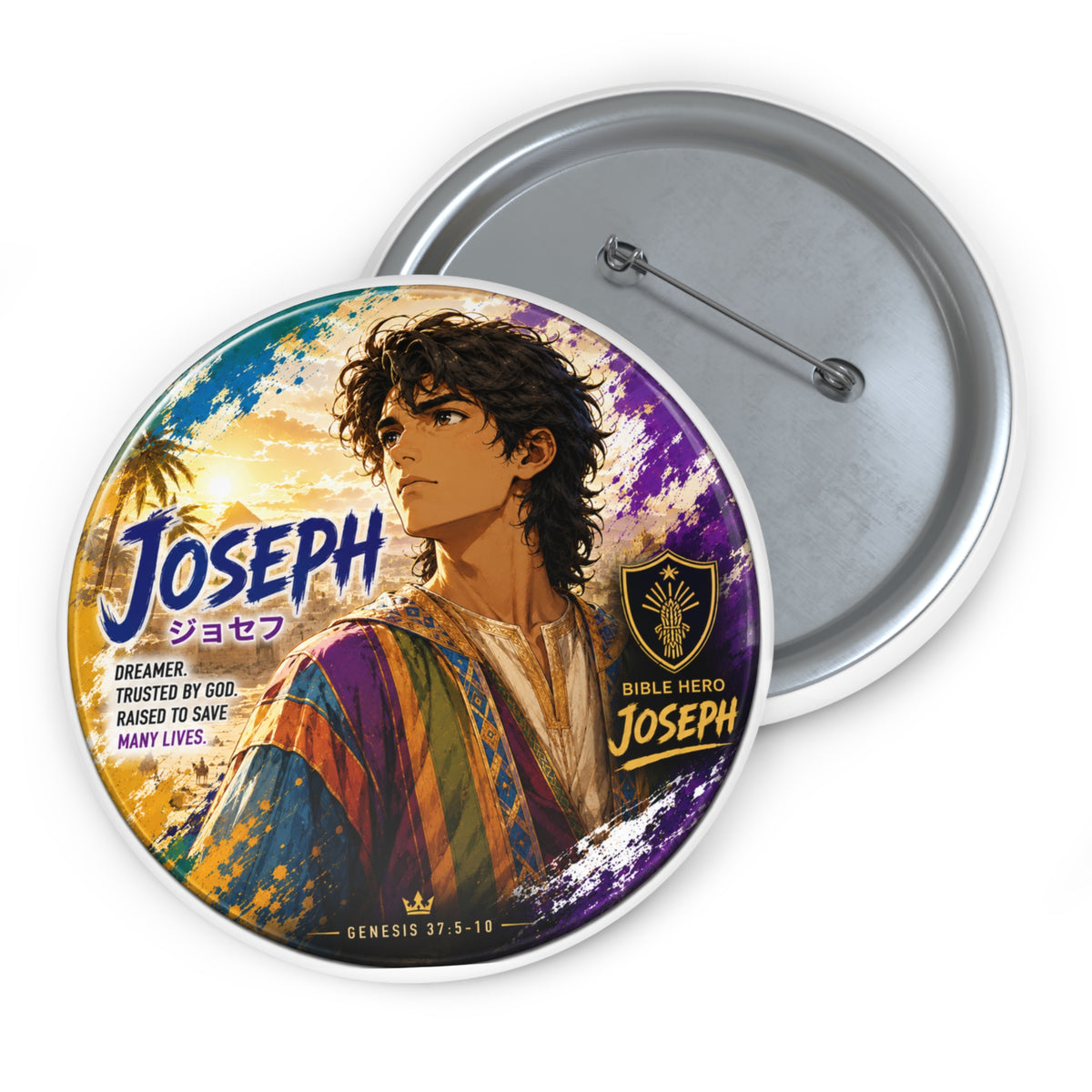 Joseph Anime Character Pin Button — Colorful Cloak Badge for Jackets, Backpacks & Collectors
