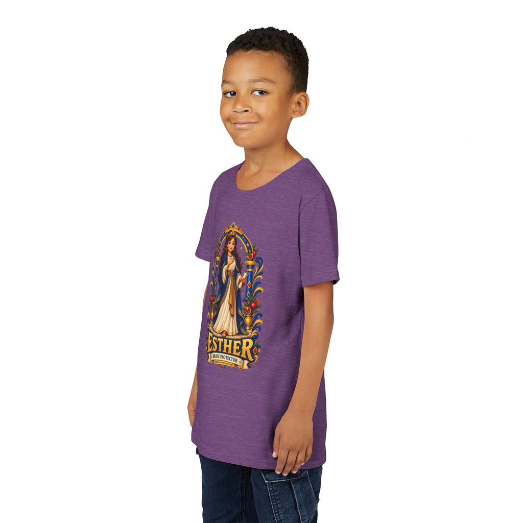 Youth Tee — "Esther" Illustrated Biblical Princess Graphic Shirt
