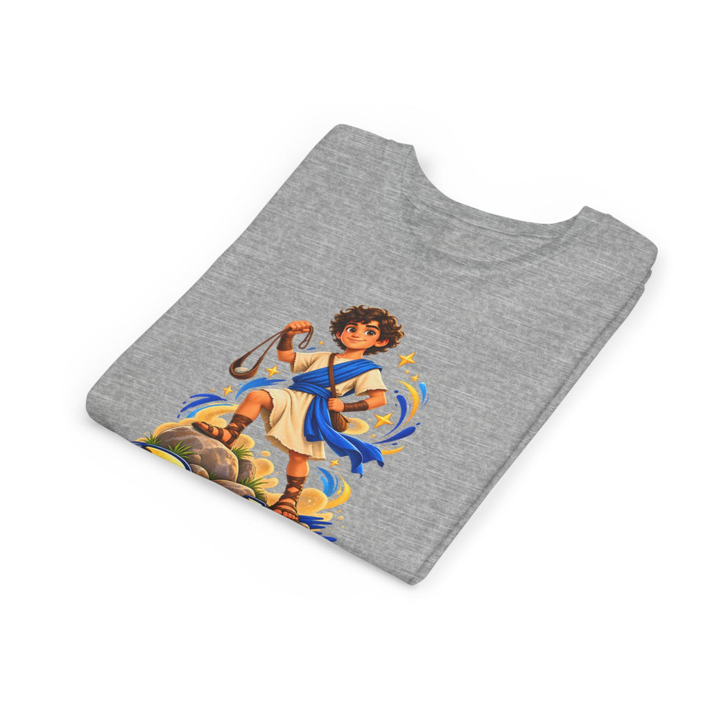 Youth Tee — “David” Biblical Kids Shirt (Courageous Little Hero)