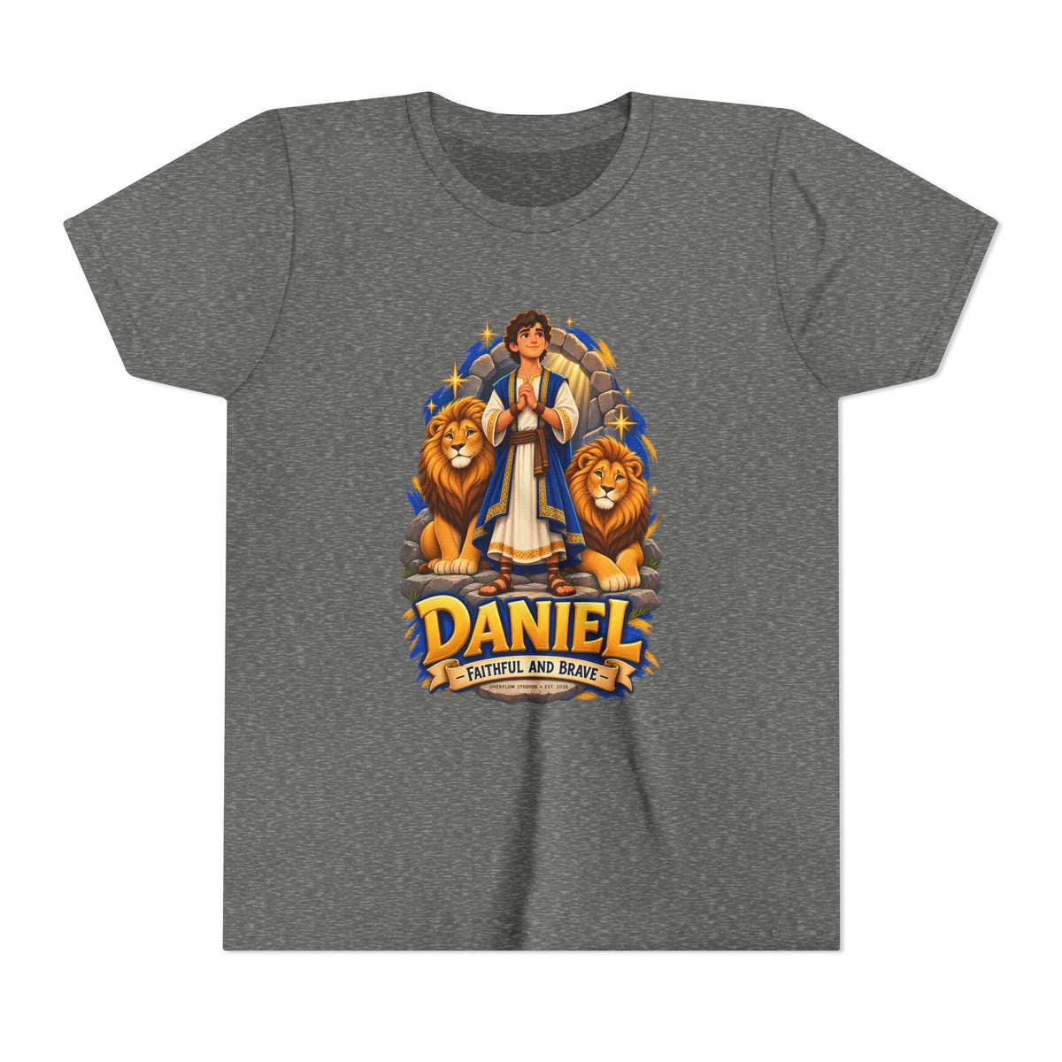 Youth Tee — Daniel Lion of Faith Kids Shirt ("Daniel: Faithful and Brave")