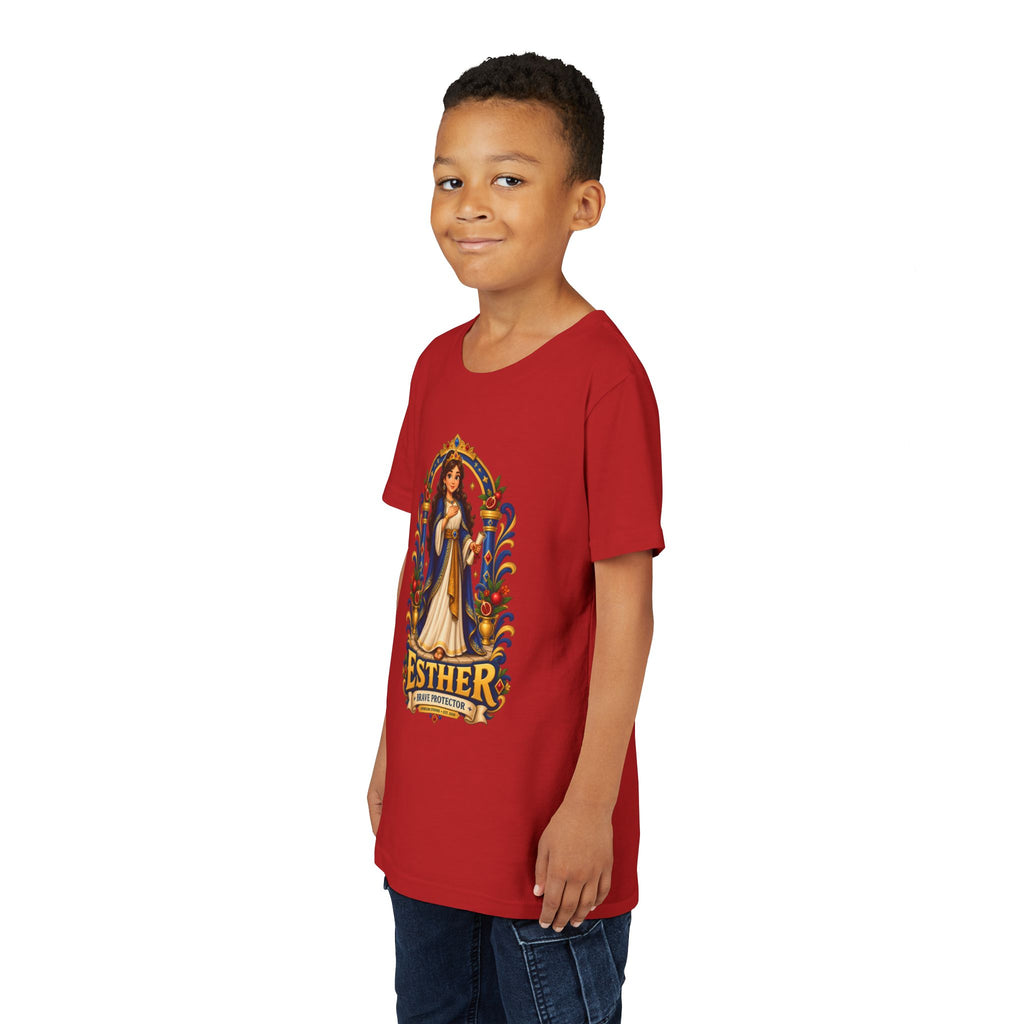 Youth Tee — "Esther" Illustrated Biblical Princess Graphic Shirt