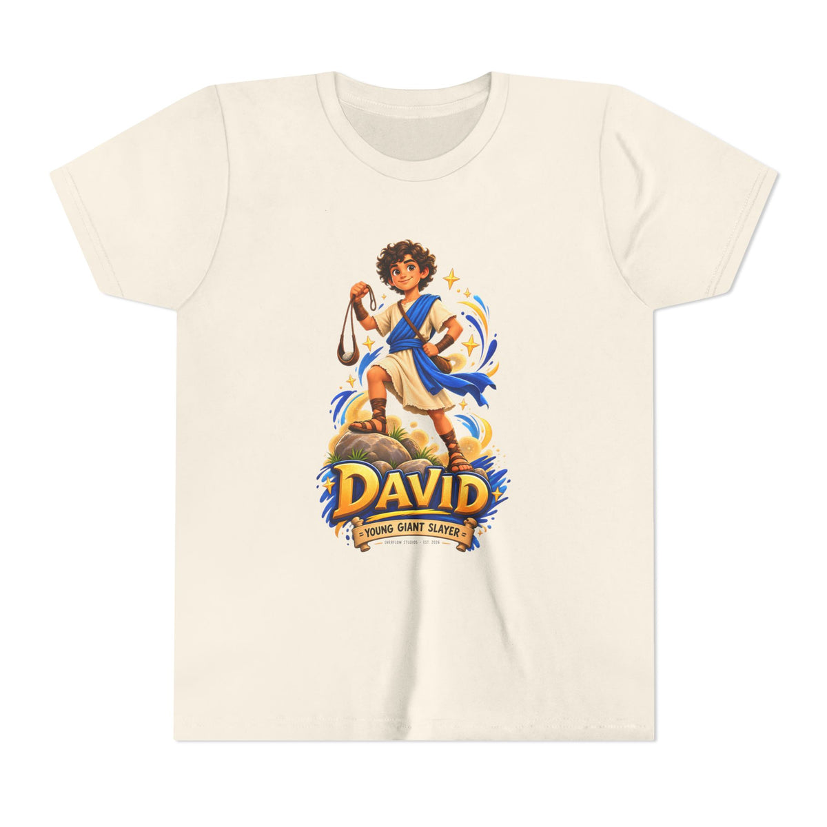 Youth Tee — “David” Biblical Kids Shirt (Courageous Little Hero)