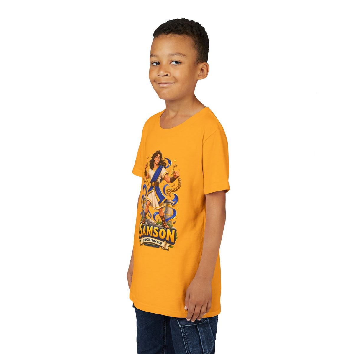 Samson Youth Tee — Biblical Hero Graphic Shirt