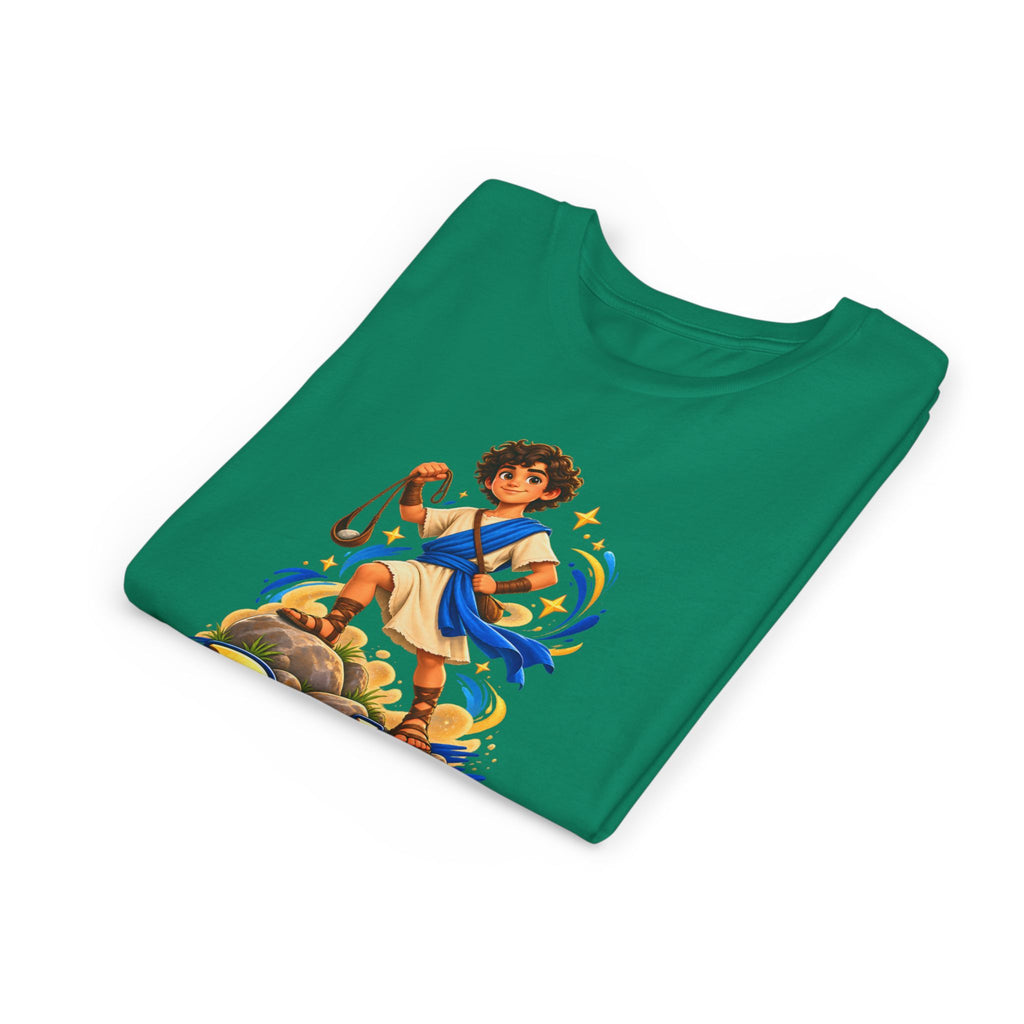 Youth Tee — “David” Biblical Kids Shirt (Courageous Little Hero)