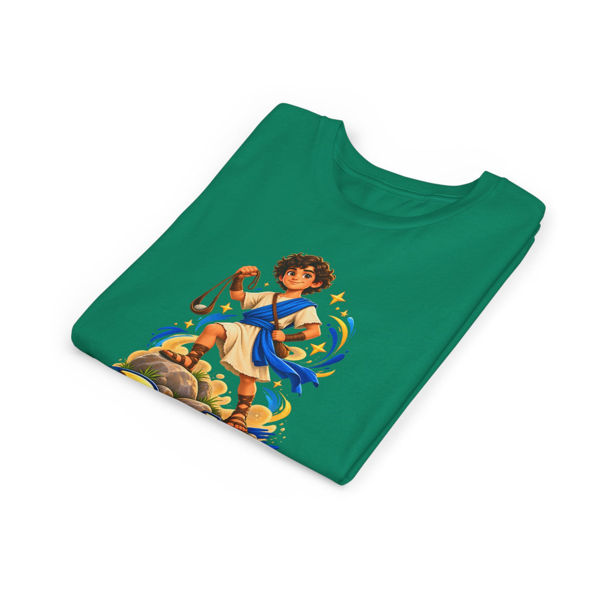 Youth Tee — “David” Biblical Kids Shirt (Courageous Little Hero)
