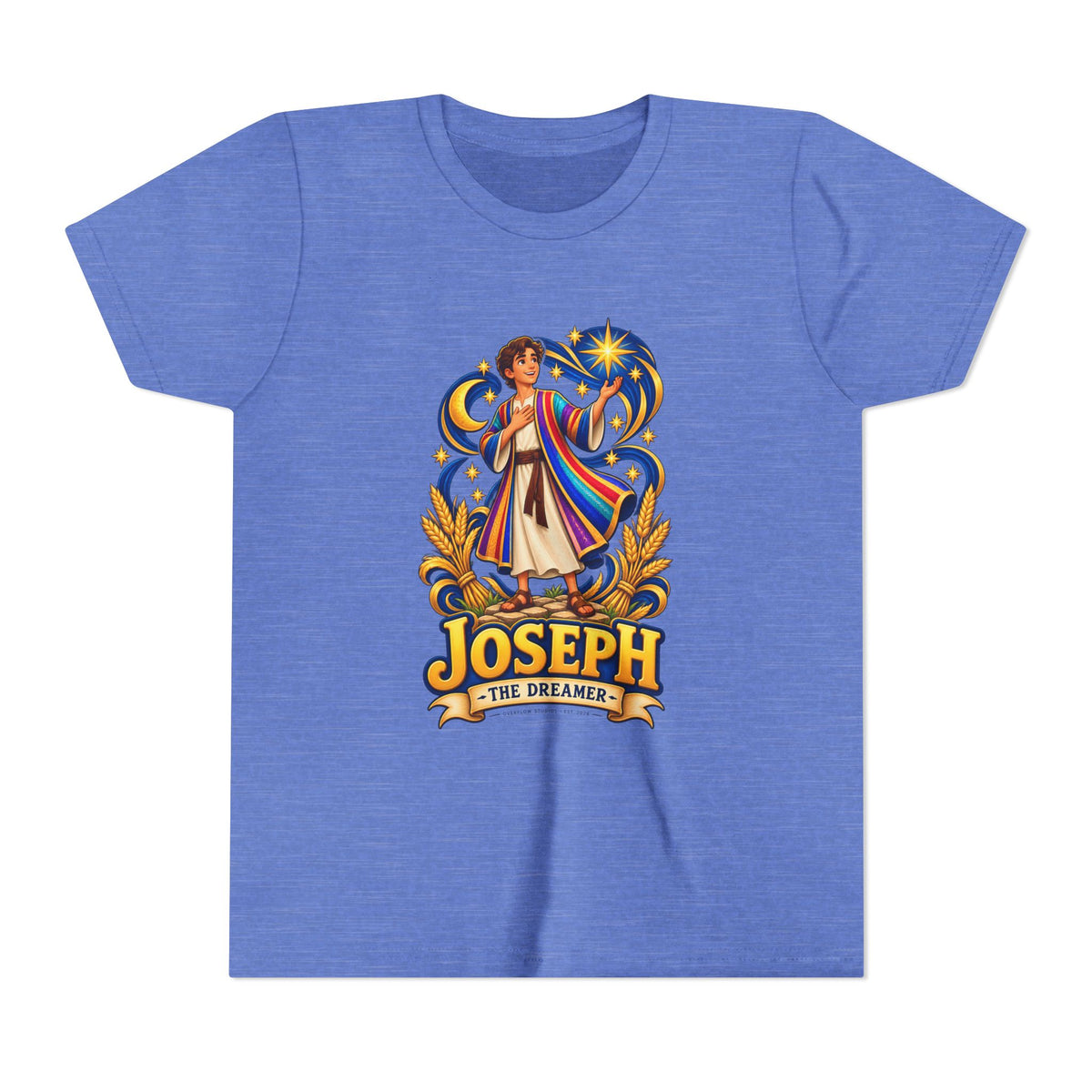 Joseph the Dreamer Youth T‑Shirt — Colorful Biblical Coat Design
