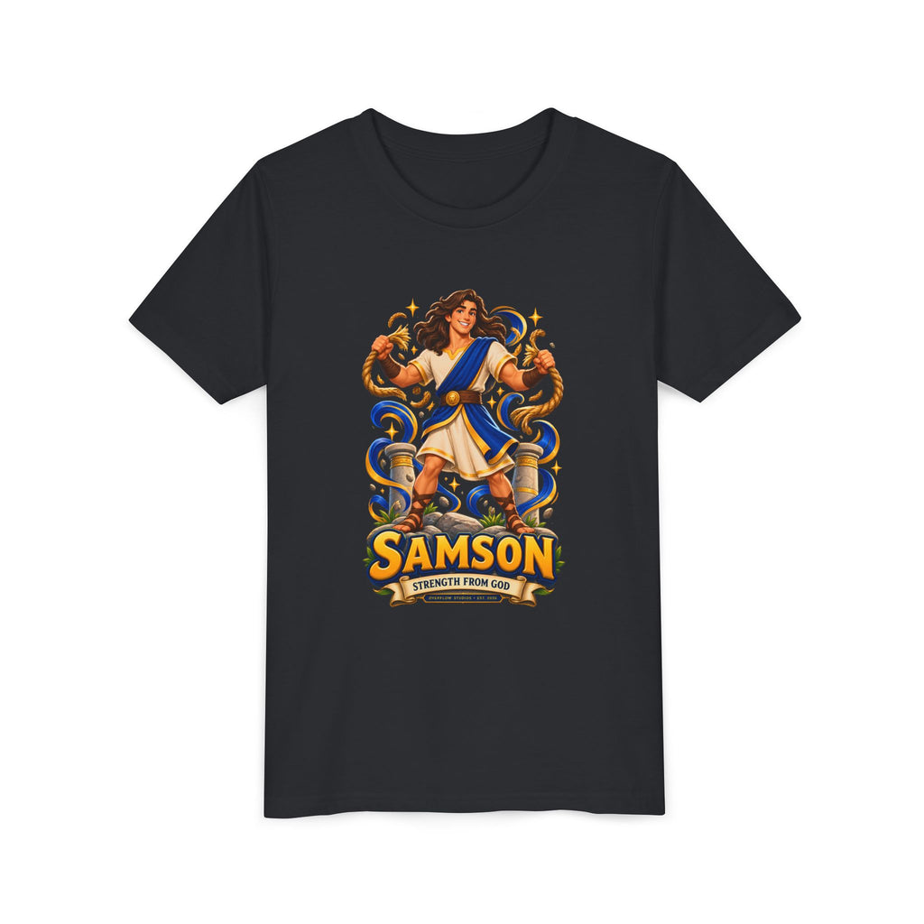 Samson Youth Tee — Biblical Hero Graphic Shirt