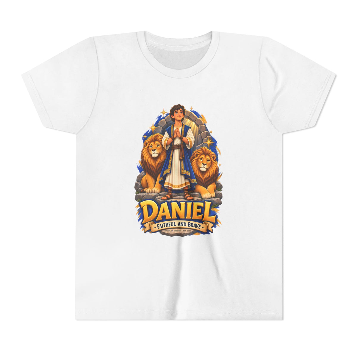Youth Tee — Daniel Lion of Faith Kids Shirt ("Daniel: Faithful and Brave")