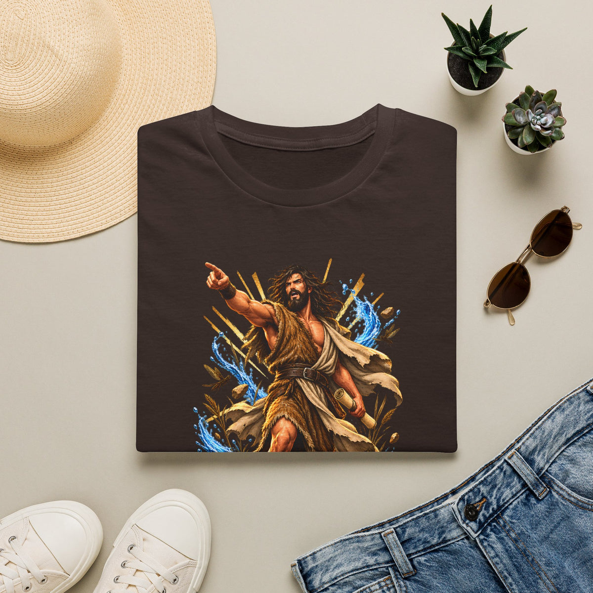 Saint John the Baptist Graphic T-Shirt — Vintage Religious Illustration Tee